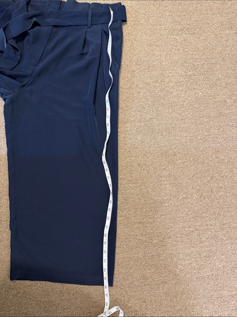 Michael Kors Navy blue belted wide leg pants - Picture 6 of 7
